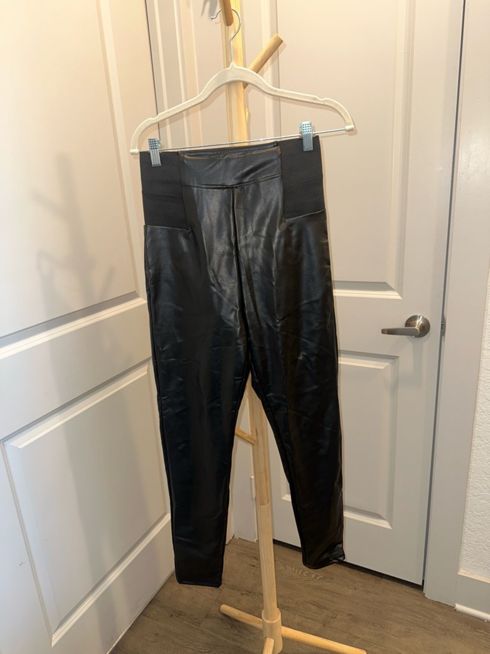 a new day Black Faux Leather High-Waist Leggings